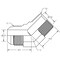 World Wide Fittings Male JIC to Male British Pipe Straight Thread 45 Degree Elbow 7100X04X04 - alternate 2